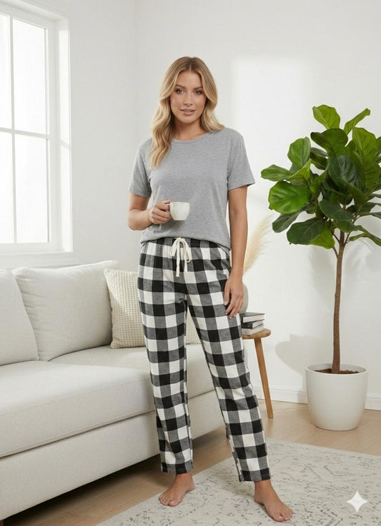 بيجامة راوند كاروهات كلاسيك